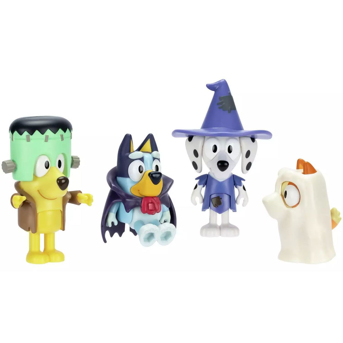 Bluey Halloween Costume Party Figures Set (7.62cm, Pack of 4), 3+ years