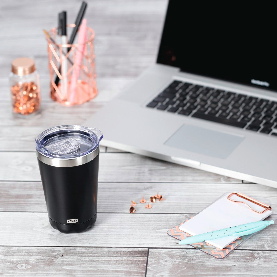 XAVAX 111248 "Office" Insulated Mug, 270 ml, black