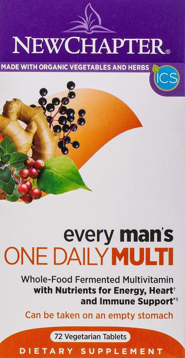 New Chapter Every Man's One Daily MULTIVITAMINS 72 Vegetarian Tablets (Dietary Supplement) (Orange)