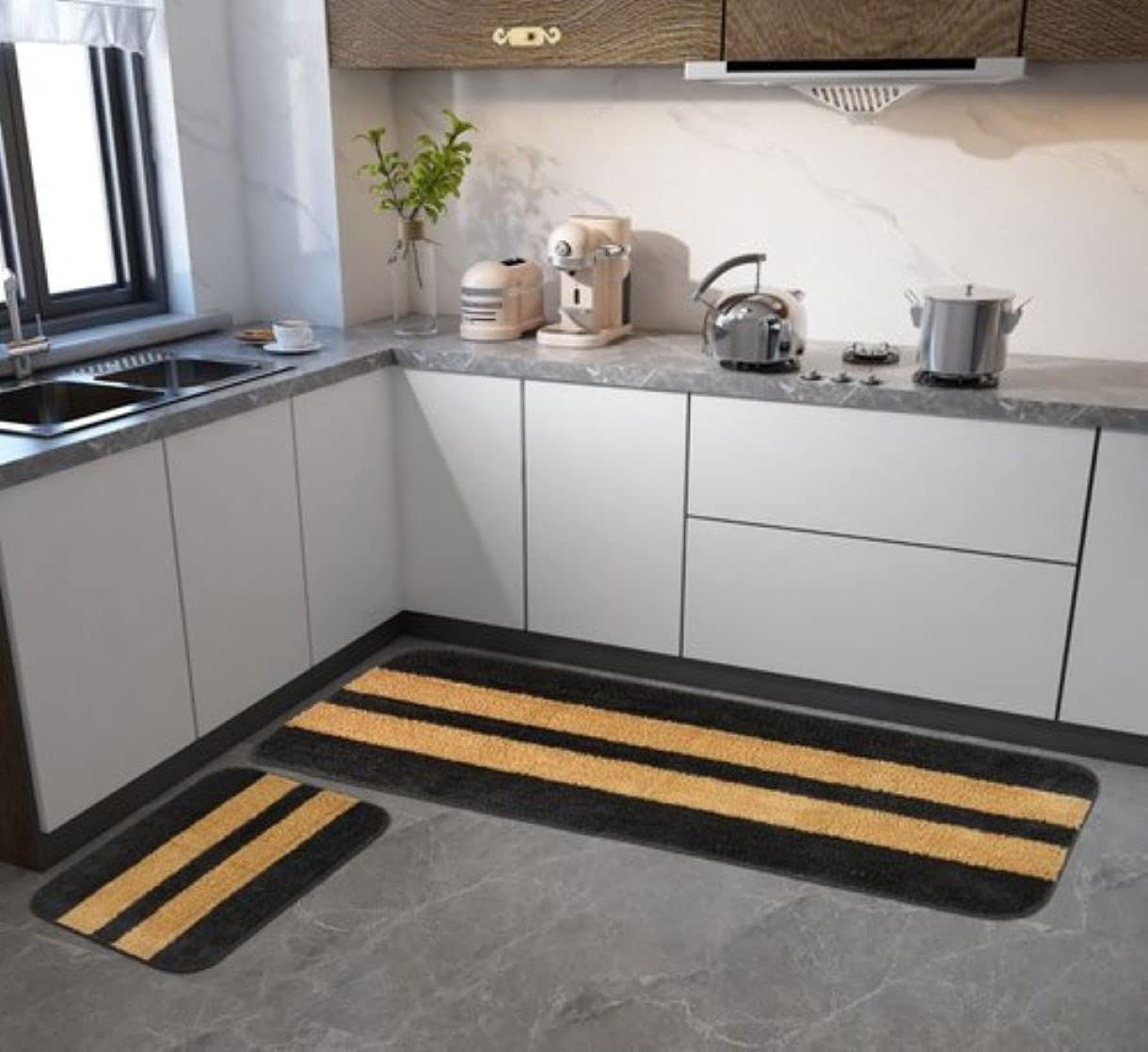 AIESY®  2pcs Beautiful Super-Soft Solid Anti Skid Backing Rug