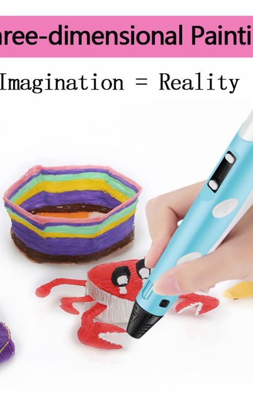 3D Printing Pen Kit DIY Printer Drawing Art Pen With 3 Colors 1.75mm PLA Filaments