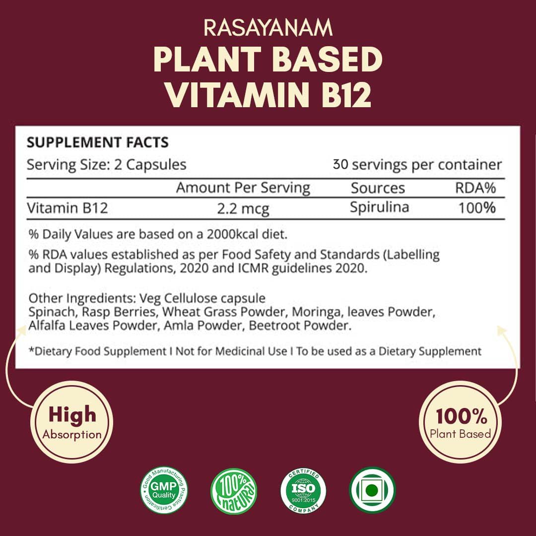 Rasayanam Plant Based Vitamin B12 120 Capsules