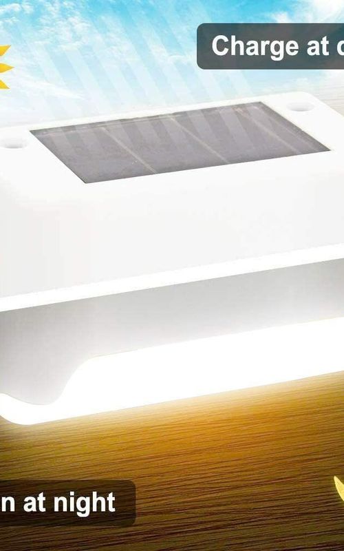 4 Pack Solar Deck Lights LED Solar Step Lights Waterproof Fence Lights For Outdoor Steps Fence