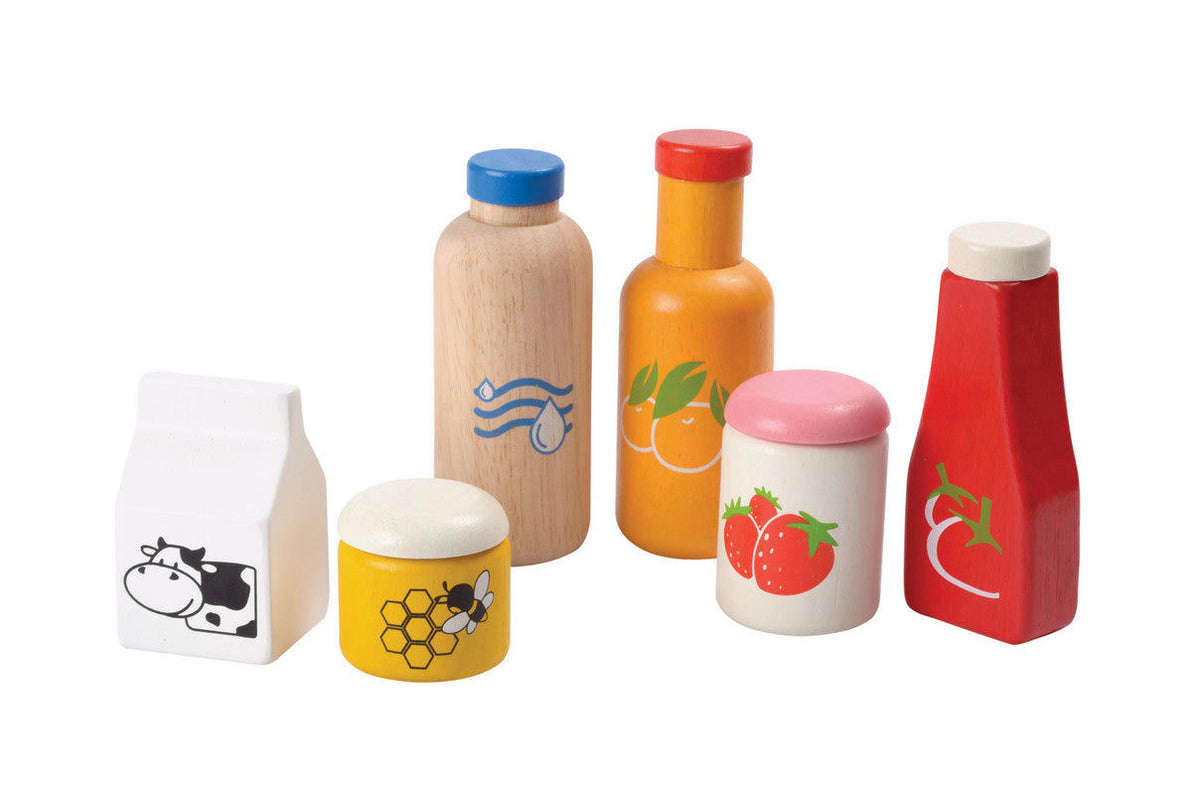 PlanToys Food & Beverage Set — Wooden Pretend Play Food