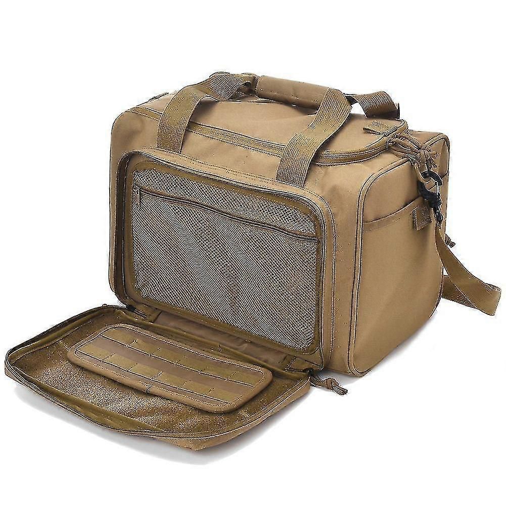 Tactical Range Bag Molle System 600d Waterproof Gun Shooting Pistol Case Pack Khaki Hunting Accessories Tools Sling Bag Camping