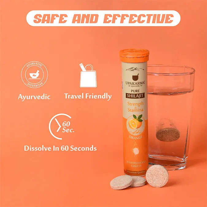 UPAKARMA Shilajit Orange Flavour Effervescent 20 Tablets