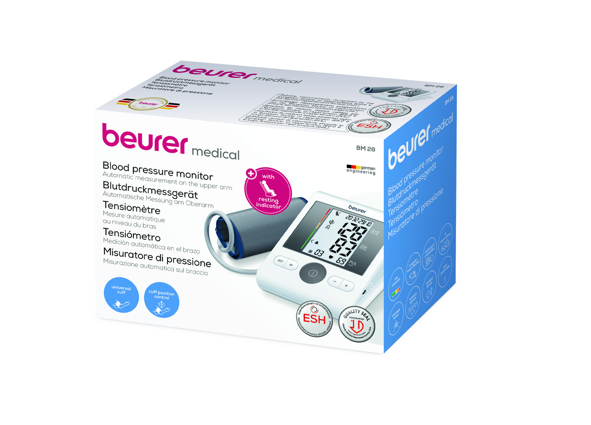 Beurer BM 28 upper arm blood pressure monitor with Adapter