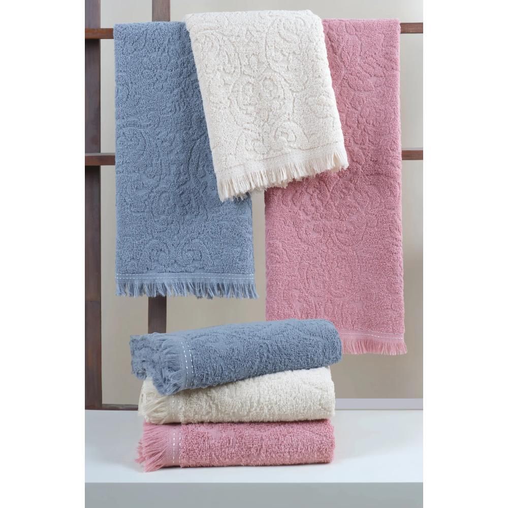 100% Cotton 3-Piece Fringed Towel - Dowry Towel Set | High Absorbency & Luxurious Comfort