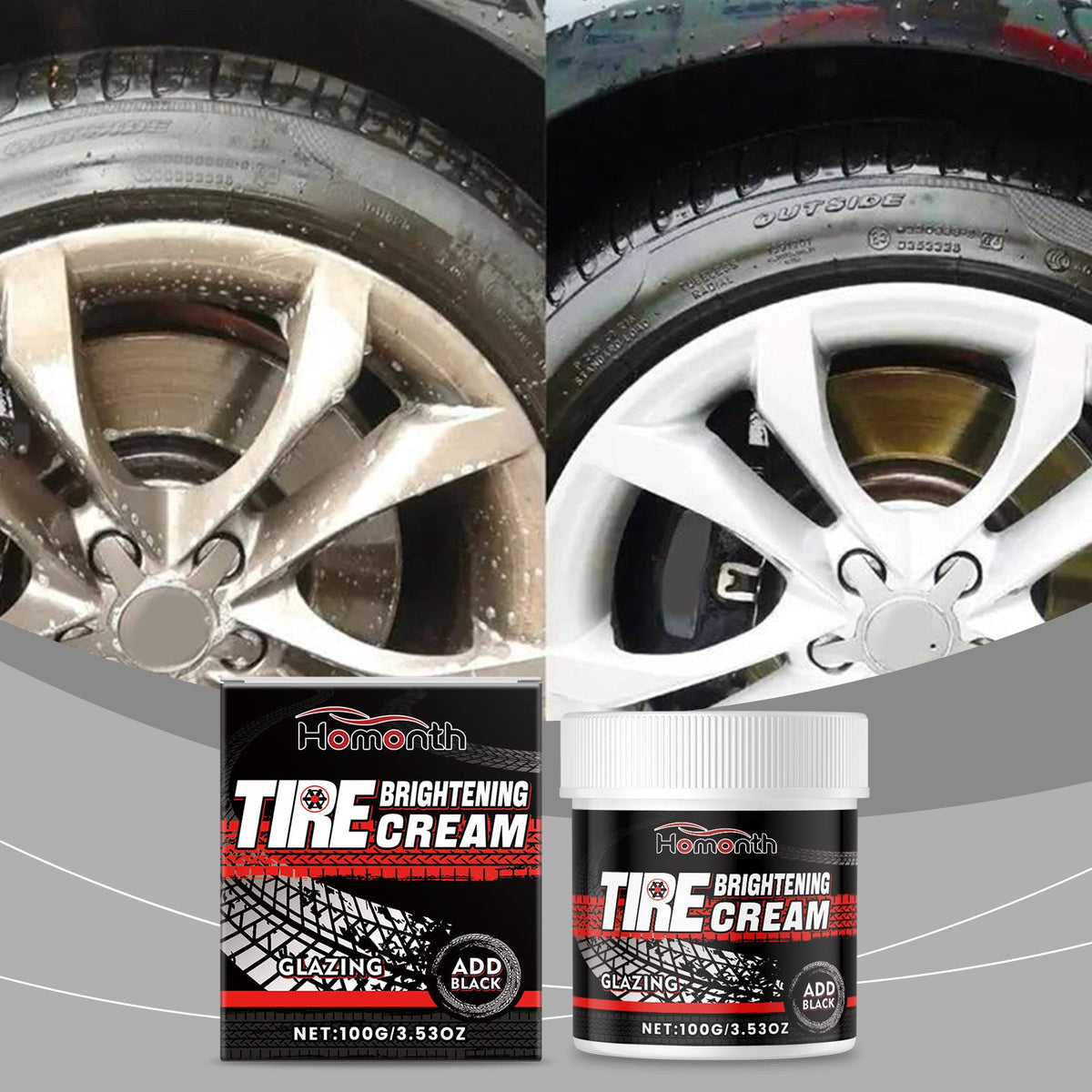 Car Tire Shine Wax, Car Maintenance Gloss, Protect & Enhance Tire Shine ,100g