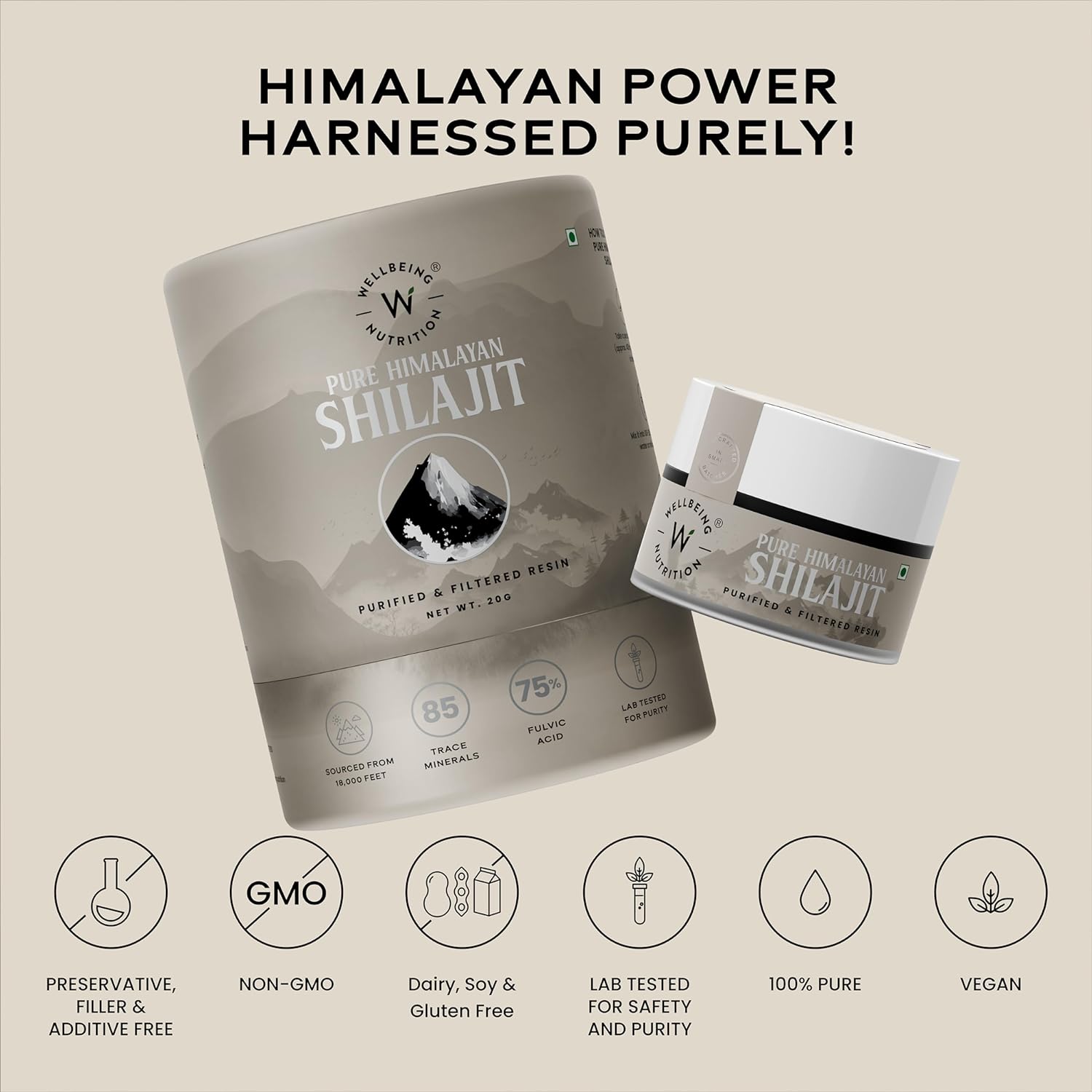 Wellbeing Nutrition Pure & Natural Himalayan Shilajit Original Resin 20g