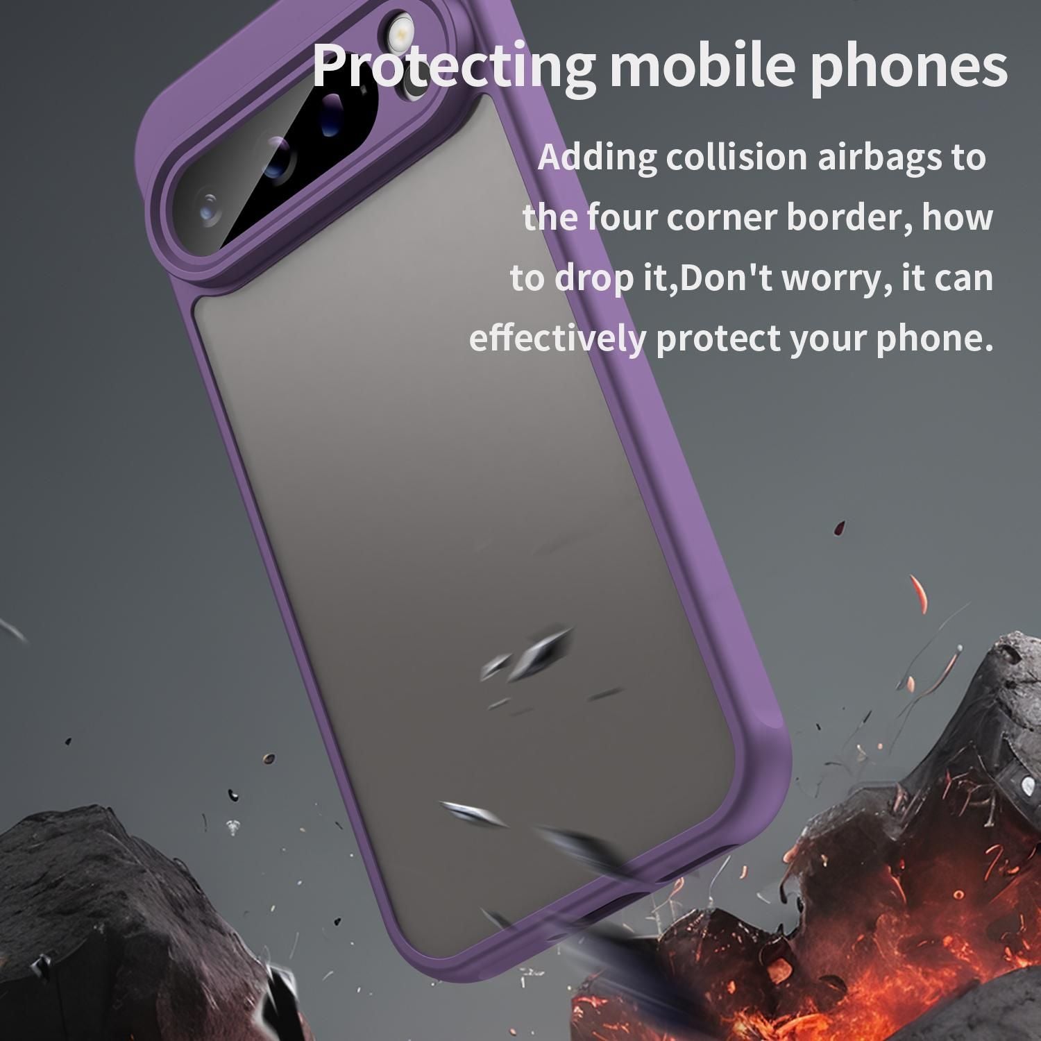 TPU Hybrid PC Frosted Phone Case For Google Pixel 9 Pro XL