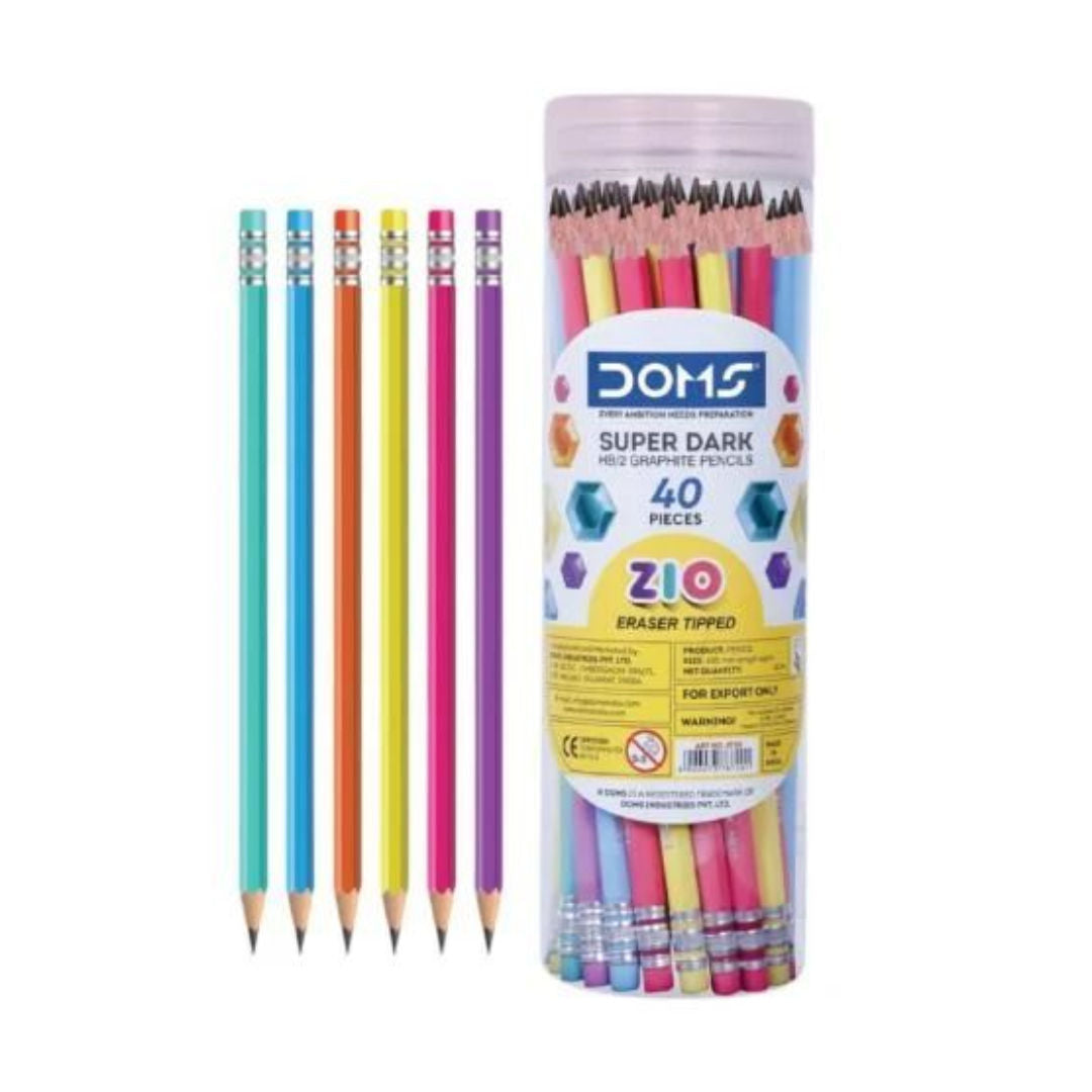DOMS Zio Pencils Plastic Jar, 40 Pieces