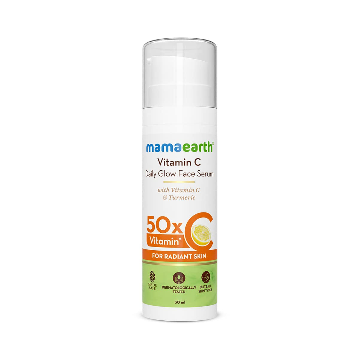 Mamaearth Vitamin C Daily Glow Face Serum For Men & Women Vitamin C Serum For Glowing Skin, Oily Skin & Dark Spots, With 50x Vitamin C 30ml, White