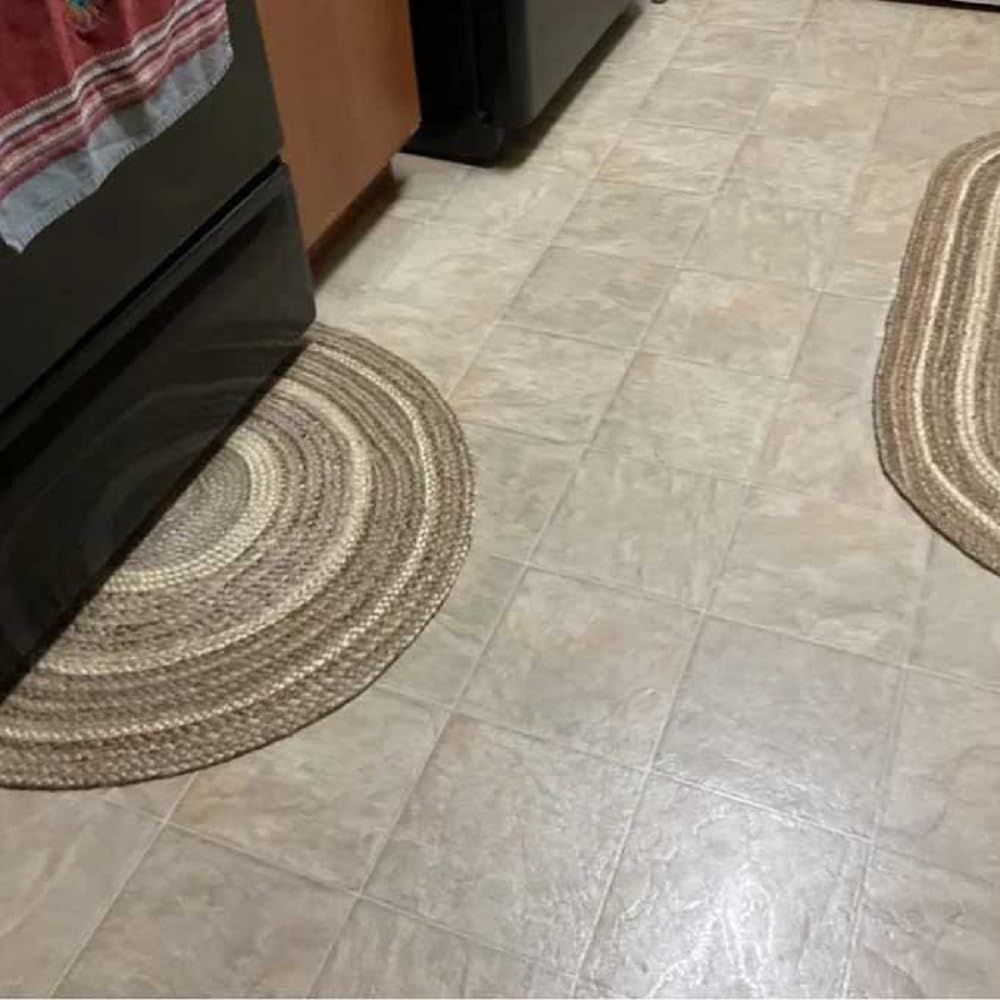 AIESY®  Beautiful Reversible Braided Stars Hearth Rug