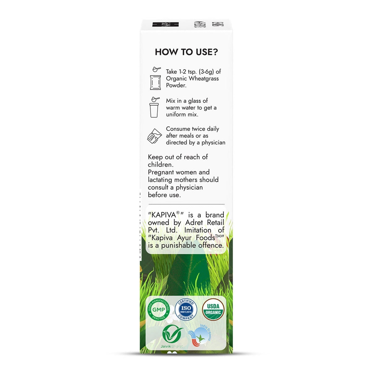 Kapiva Ayur Foods Organic Wheatgrass Powder 100g