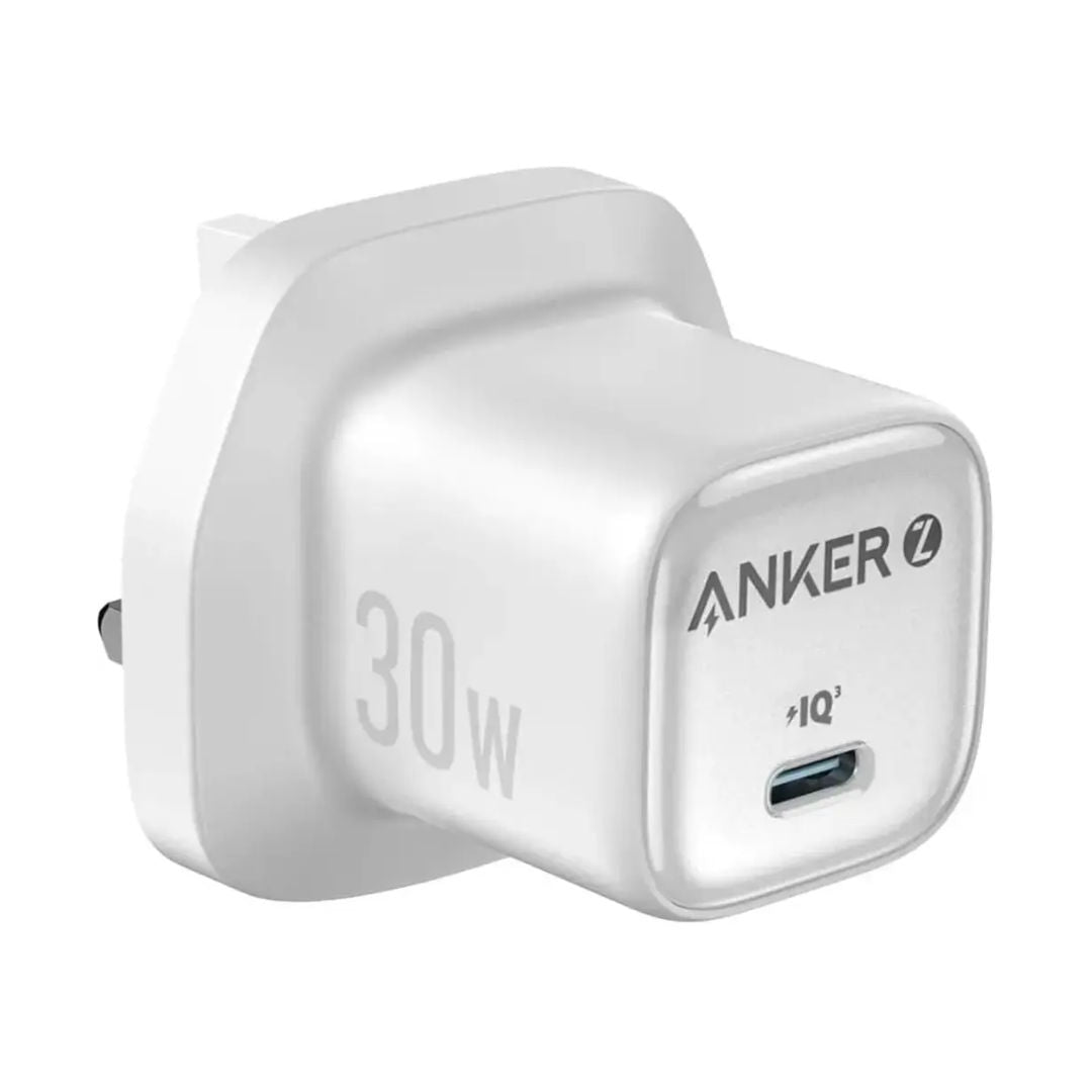 Anker USB-C Fast Charger Compact PD Wall Charger with GaN Technology, White