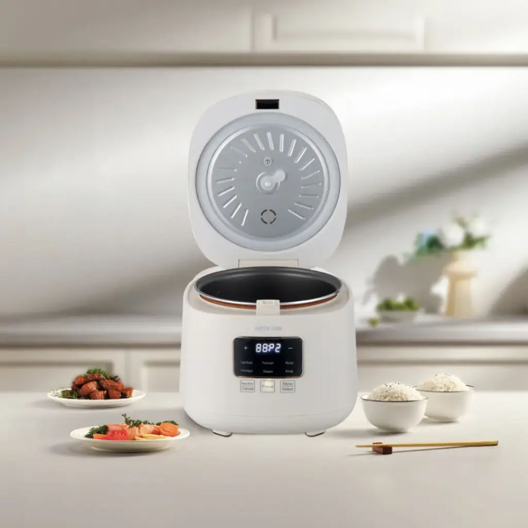 Green Lion GRC 10 Digital Rice Cooker 2L, Multi-Function Smart Cooker, White