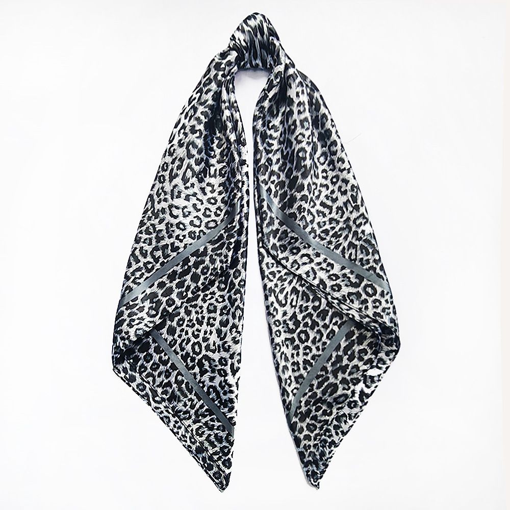 4Pcs Leopard Print Satin Silk Square Scarf Set for Women