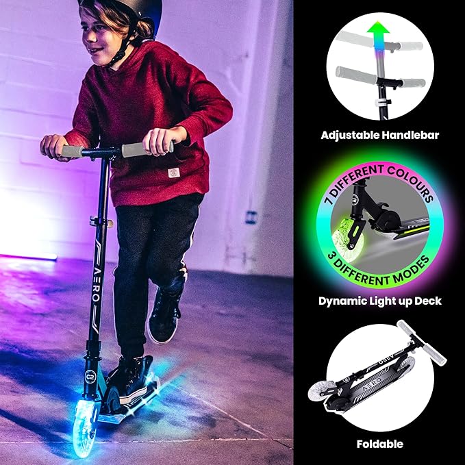 Aero two wheels kick scooter with 125mm light up PU wheels