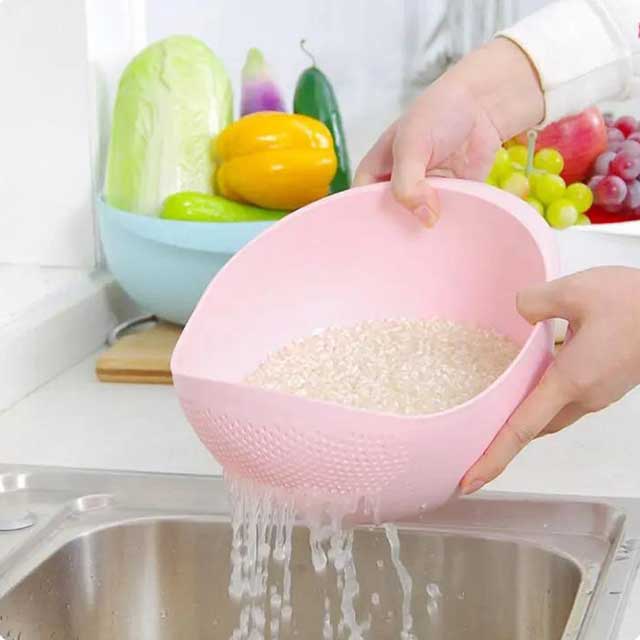 Rice Washing Filter Strainer Basket - Multi-Function Fruit & Vegetable Drainer Bowl for Kitchen Use