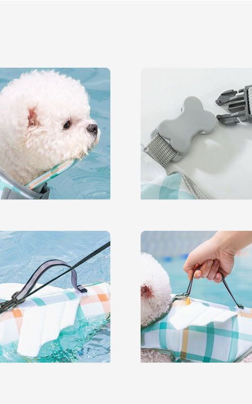 Dog Life Jacket Pet Float Coat Safety Vest Summer Dog Swimming Clothes Lifesaver