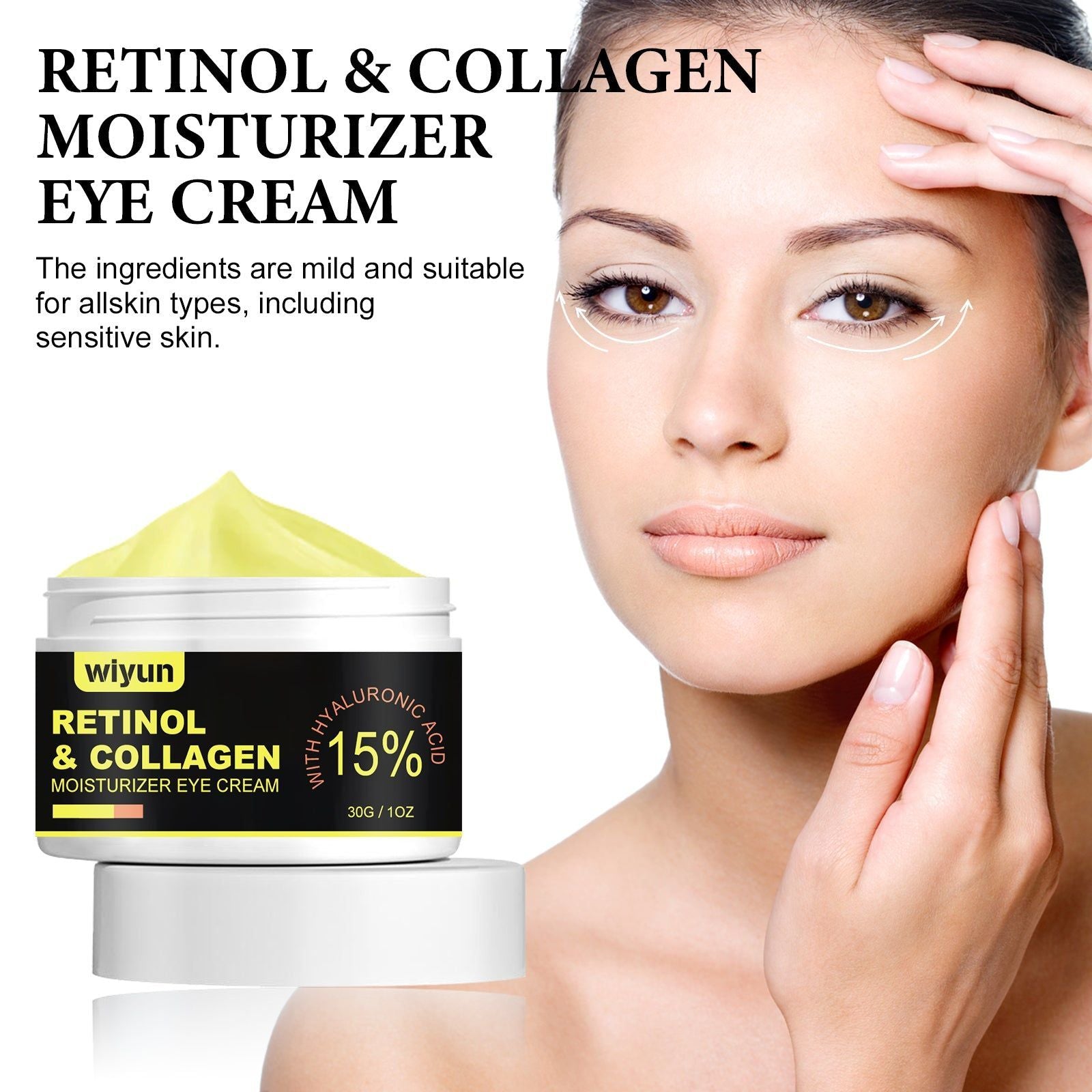 Revitalizing Periocular Care, Retinol Collagen Eye Cream for Dark Circles, Wrinkles, and Firming ,30g