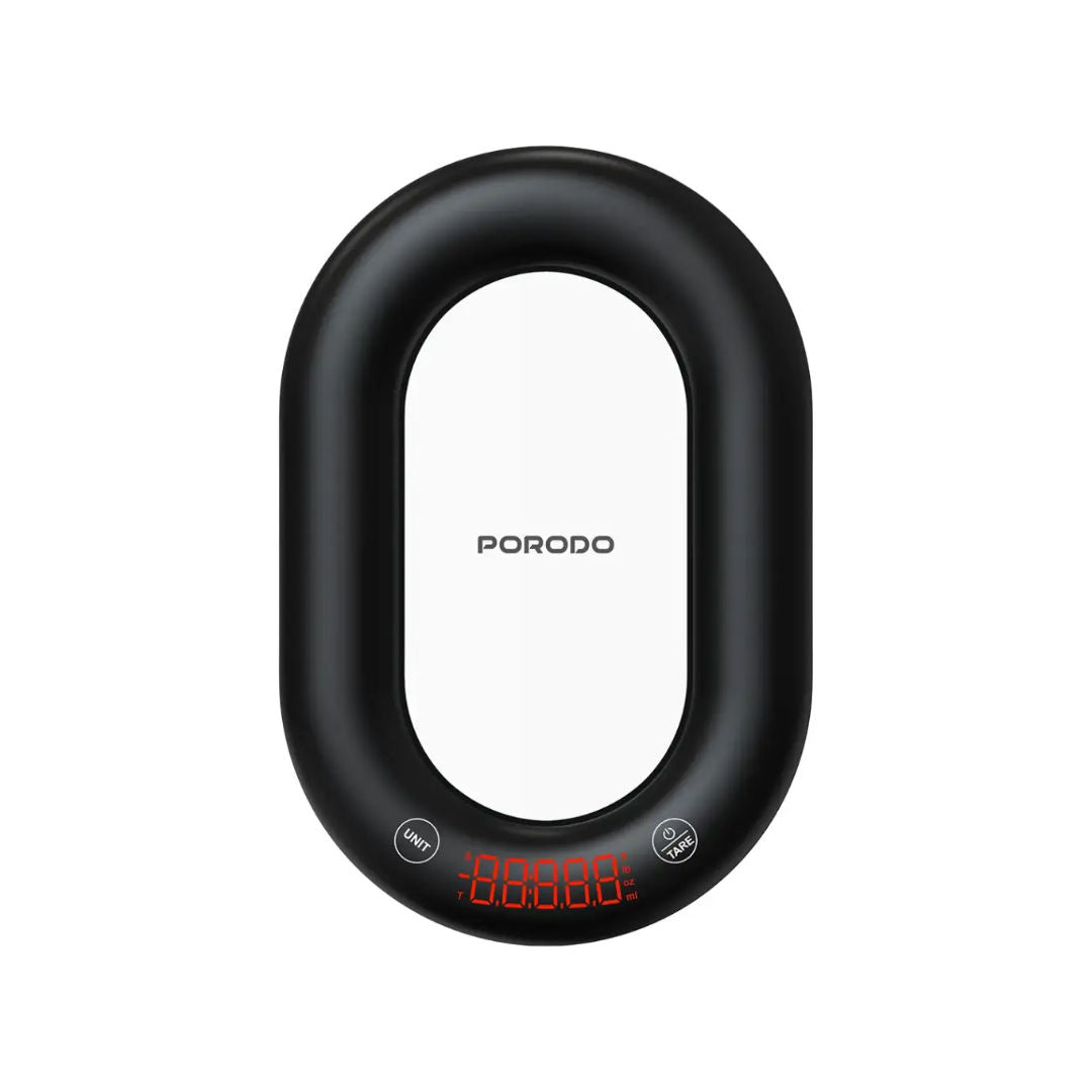 Porodo Lifestyle Glass Design Smart Kitchen Digital Scale with Real-Time App Sync - Black