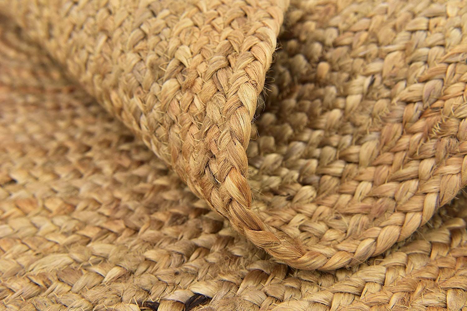 AIESY® Handwoven Braided Jute Reversible Carpet