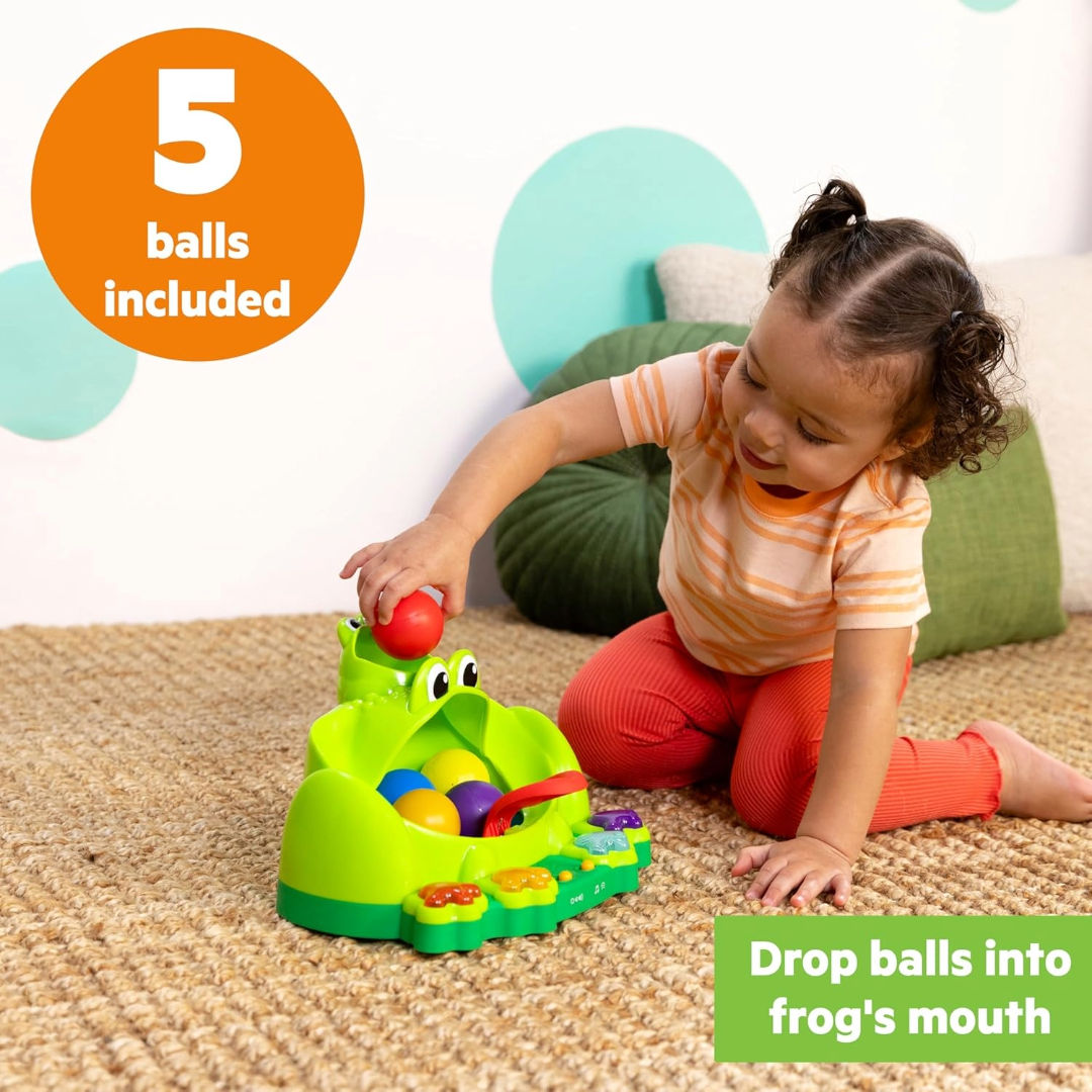 Bright Starts Poppin’ Ball Frog Ball Interactive Play Toy, 6+ Month