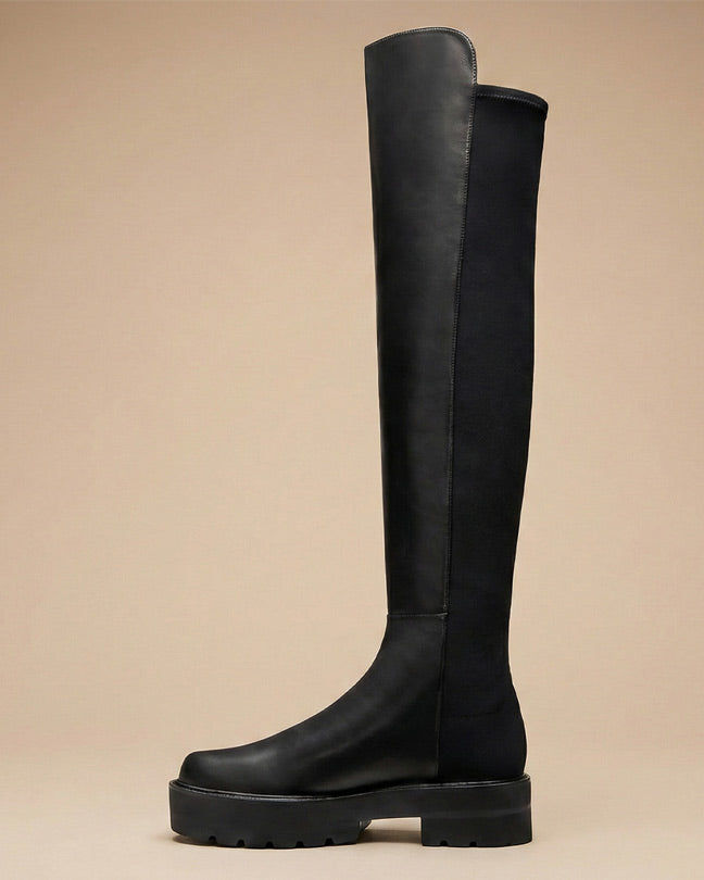 Stuart Weitzman ultralift 5050 Leather Black Over-the-Knee Boots