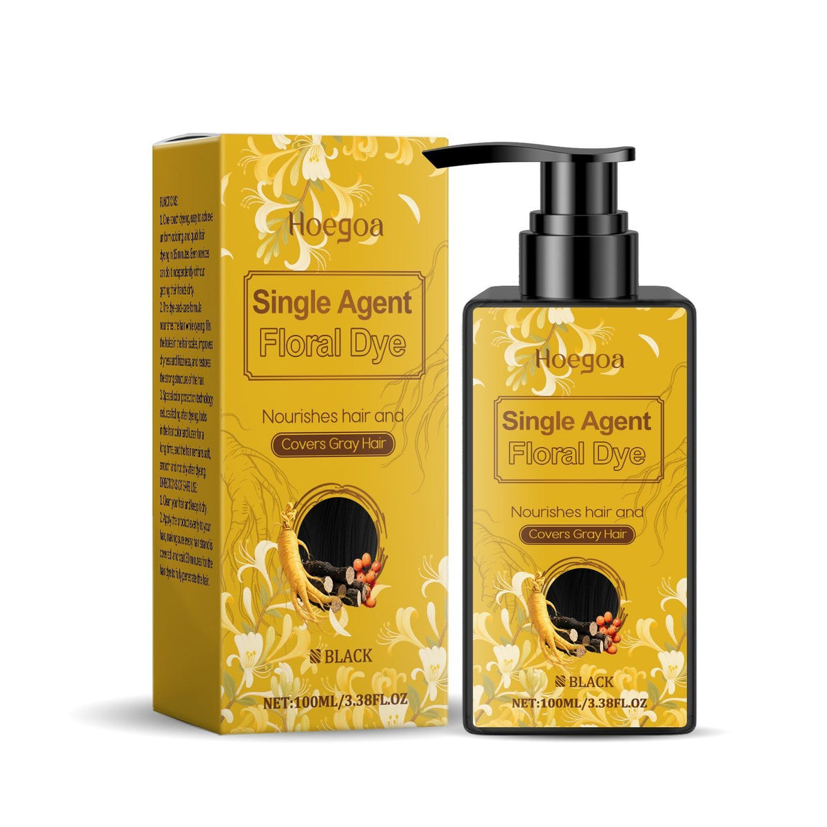 Black Nourishing Hair Conditioner, Smoothing, Color Protect, Easy Dyeing, Plant-Based, For Men Women ,100ml