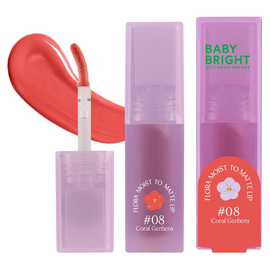 Flora Moist to Matte Lip 3g Baby Bright (M) #08 Coral Gerbera