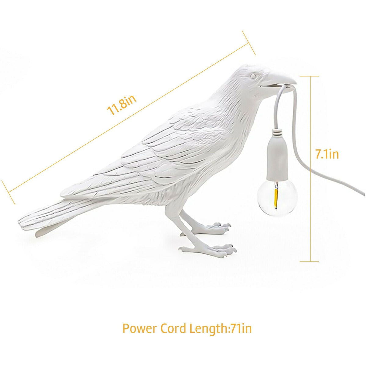 Bird Lamp Resin Crow LED Light Bedroom Wall Sconce Lamp Table Living Room Art Decoration