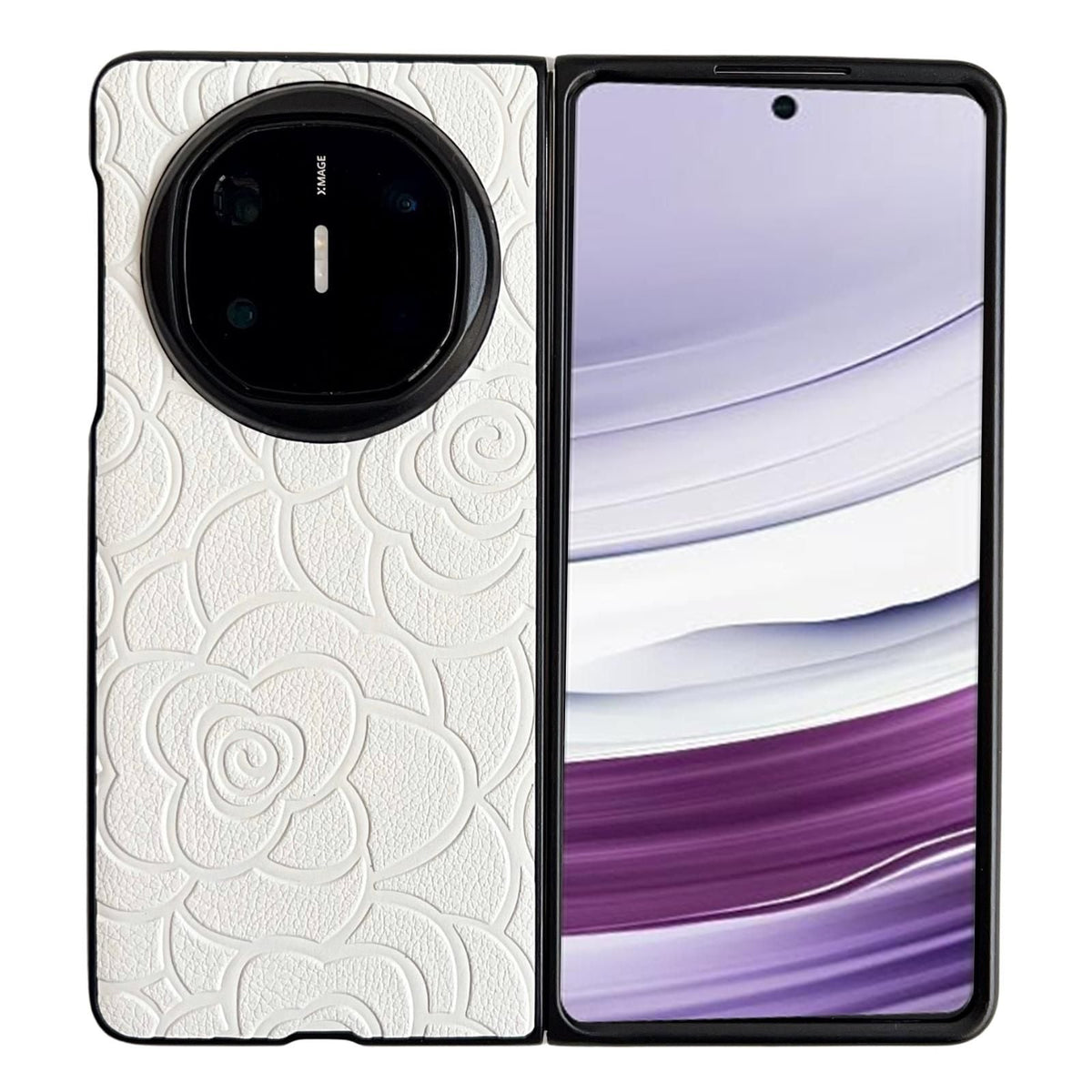 Camellia Pattern PU Case For Huawei Mate X6