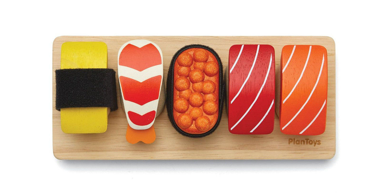 PlanToys Sushi Set — Wooden Pretend Play Food Set
