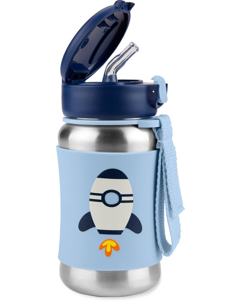Skip Hop Spark Style Stainless Steel Straw Bottle - Rocket