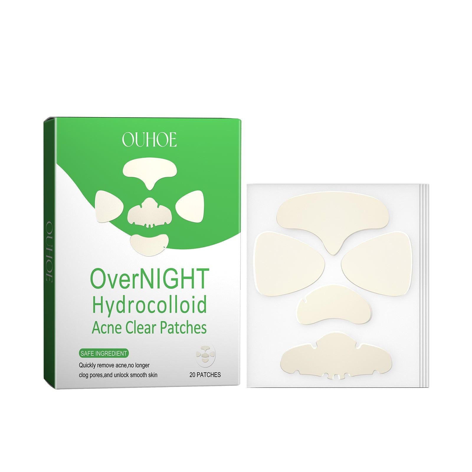 Overnight Acne Repair Patches, Clear Pimples Fast, Reduce Scars, Gentle Skin Care ,20patches