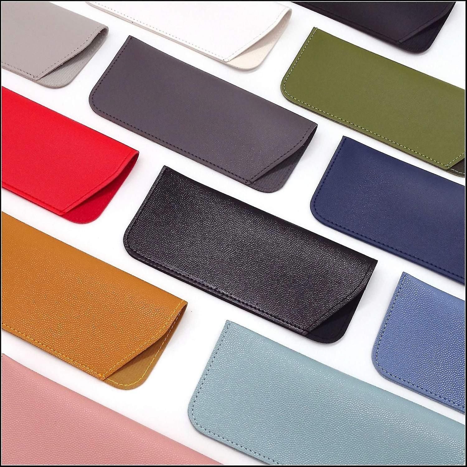 Set of 5 Soft Leather Glasses Case for Sunglasses Eyewear