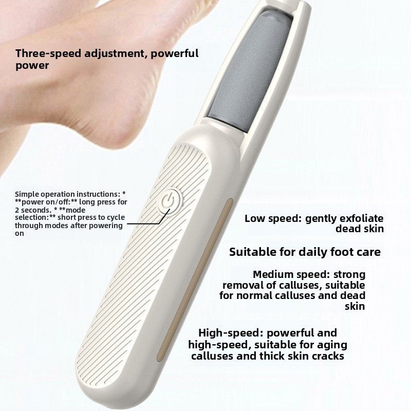 USB Electric Foot Callus Remover for Hard Skin White Pearl