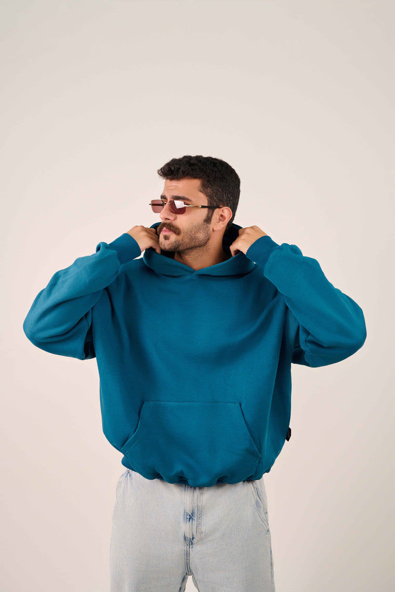 MULU Classic Oversized Hoodie - Teal Blue