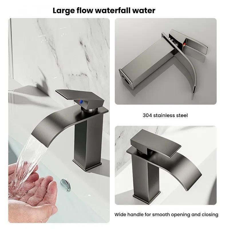 Waterfall Wash Basin Faucet S High Rose Gold