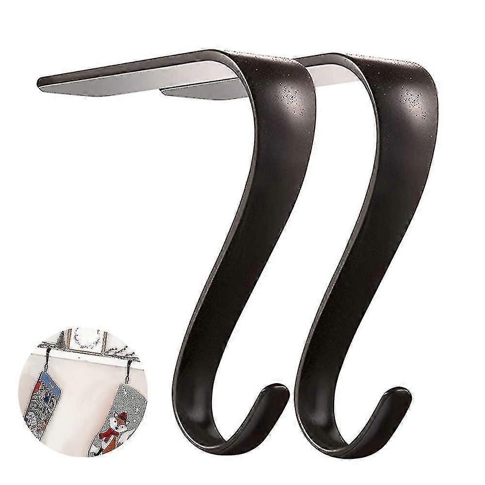 Christmas Stocking Holders Metal Fireplace Stocking Hook Garland Mantle Hook For Christmas Decoration (2 Pcs)