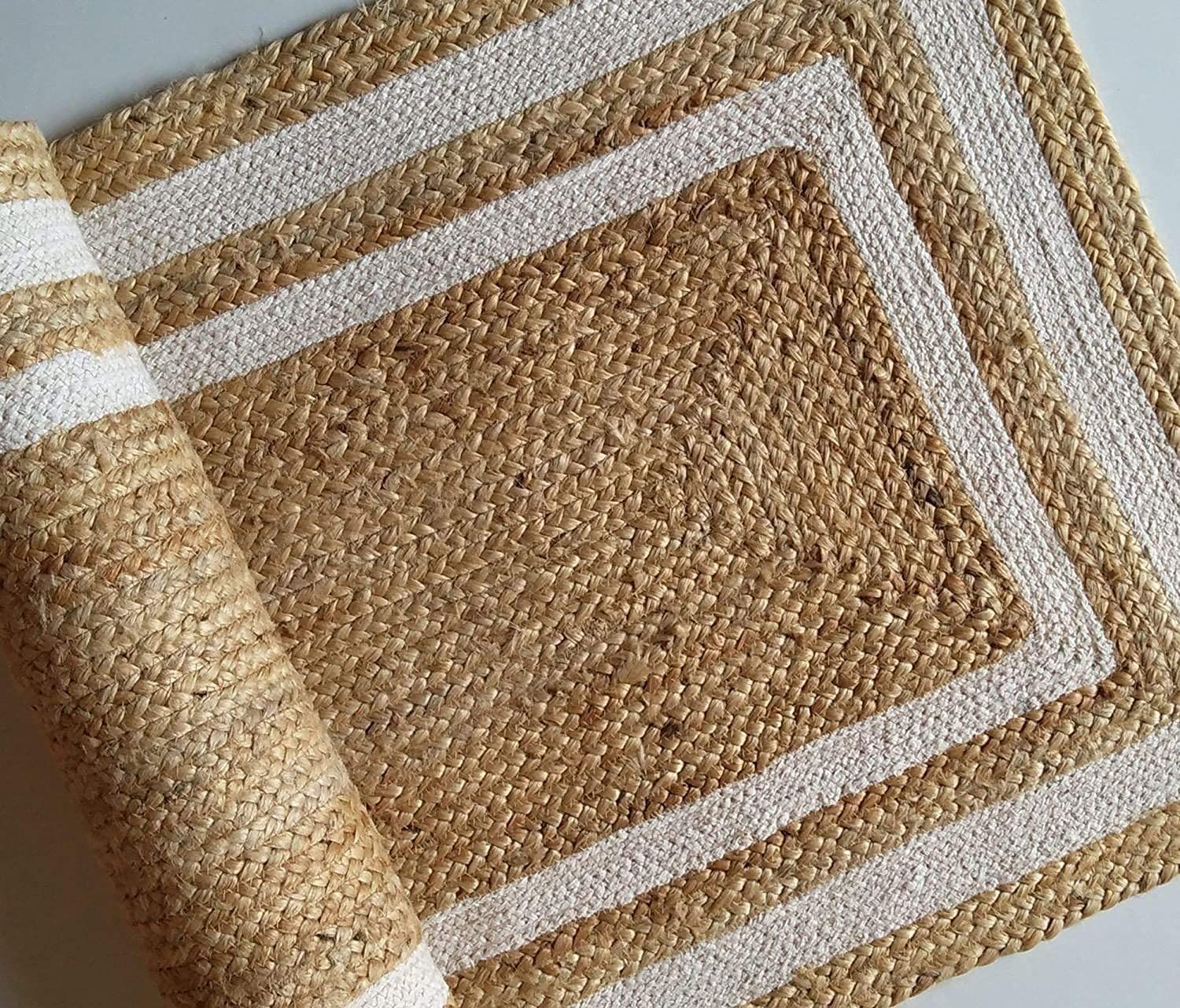 AIESY® Beautiful Reversible Handwoven Jute Runner Rug