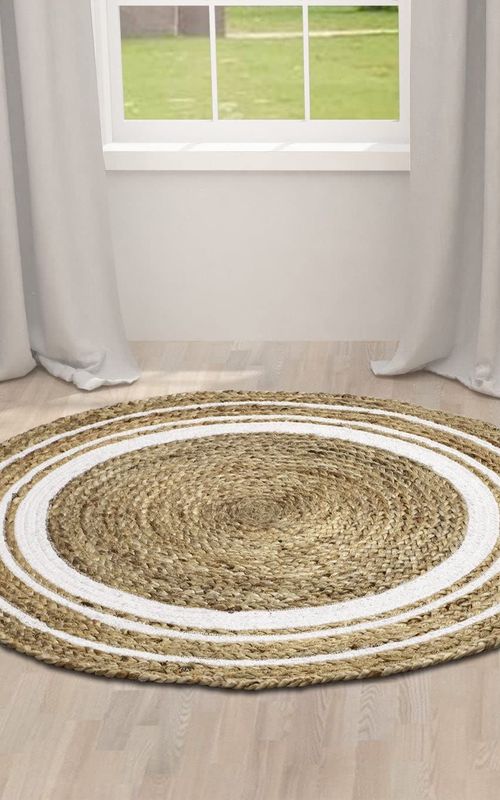 AIESY® Beautiful Handwoven Jute Reversible Carpet for Room