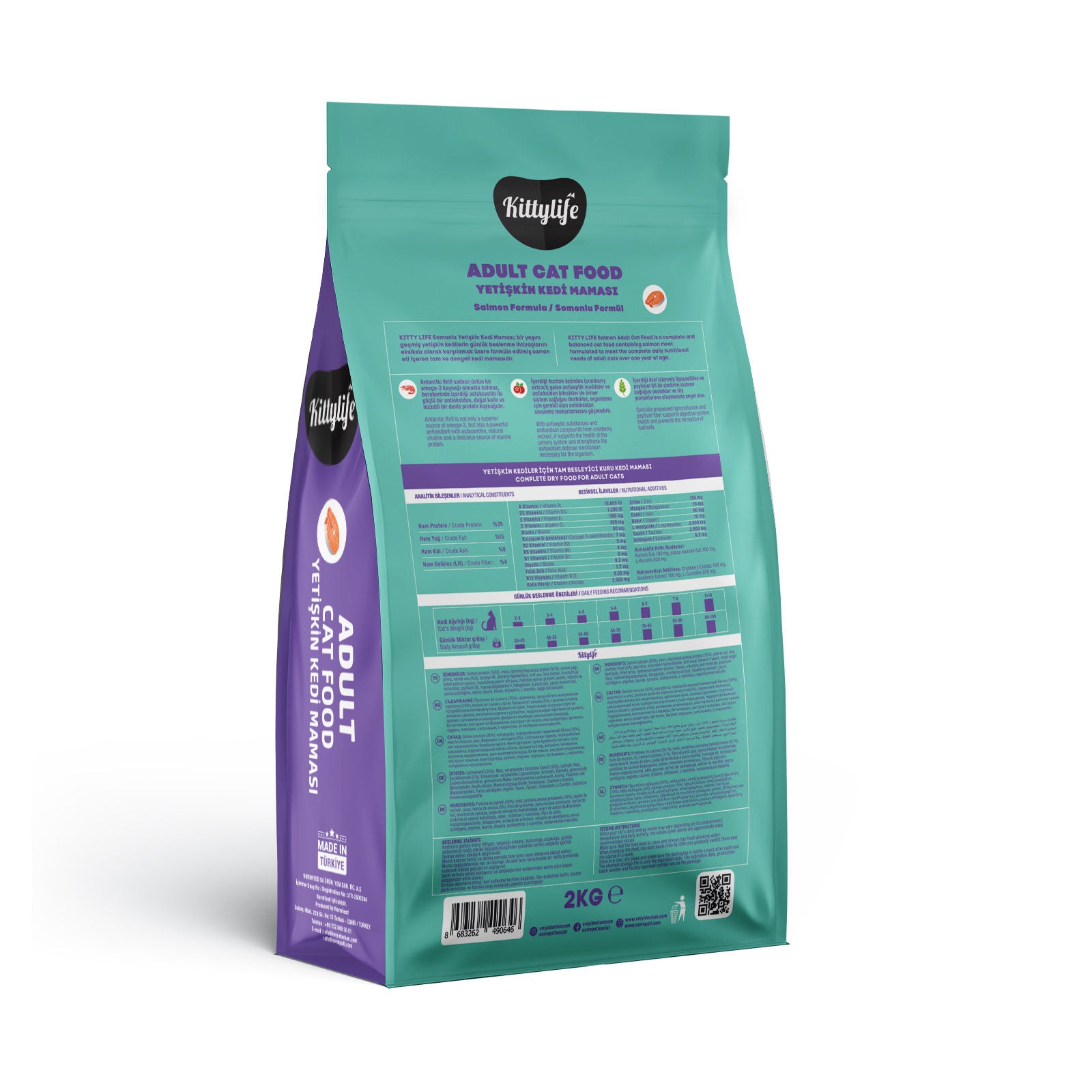 KittyLife Premium Adult Dry Cat Food with Salmon, 90% Animal Protein for Strong Muscles, Shiny Coat & Immune Support