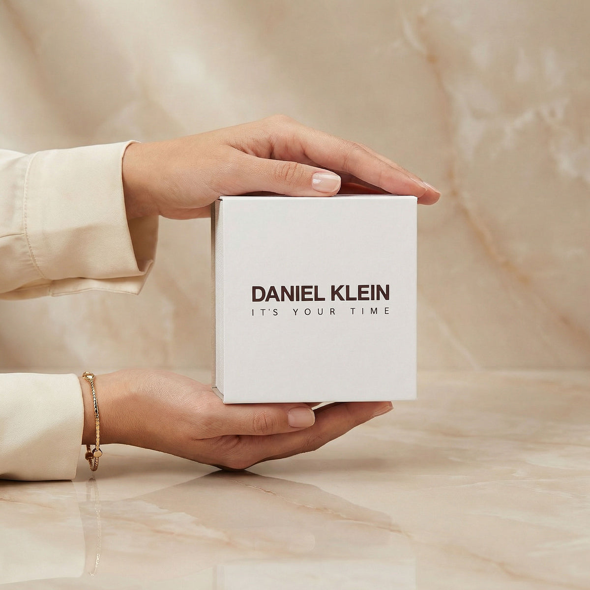 Daniel Klein Diamond Silver and Gold Sunray Dial Stainless Steel Watch for Women, DK.1.14136-4