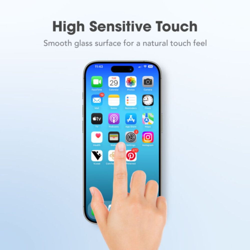 Blupebble Graphene Rock Series 2.5D Tempered Glass Screen Protector for iPhone 17 Series
