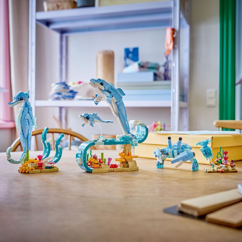 LEGO Creator 3 in 1 Sea Animals, Beautiful Dolphins Building Set for Ages 9+, 542 Pieces
