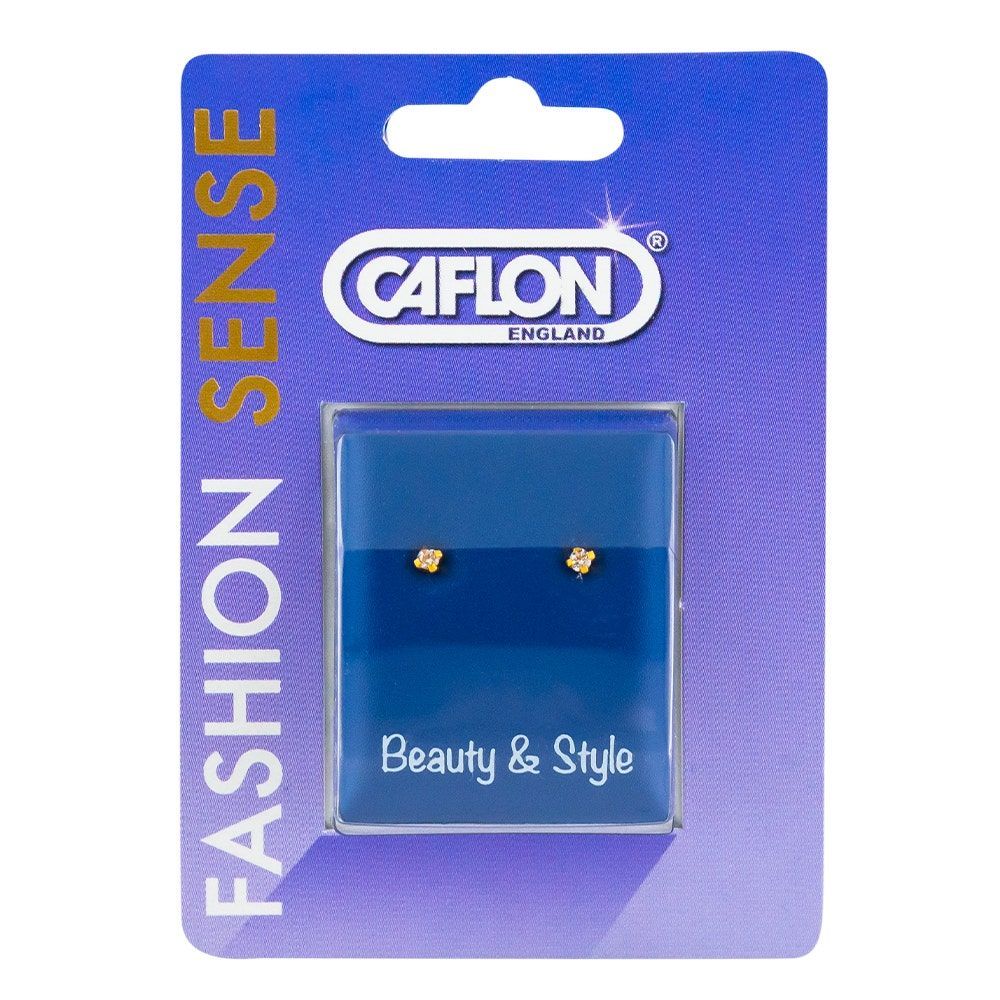 CAFLON ENGLAND Fashion Sense Gold Plated Earring, White Cubic Zirconia