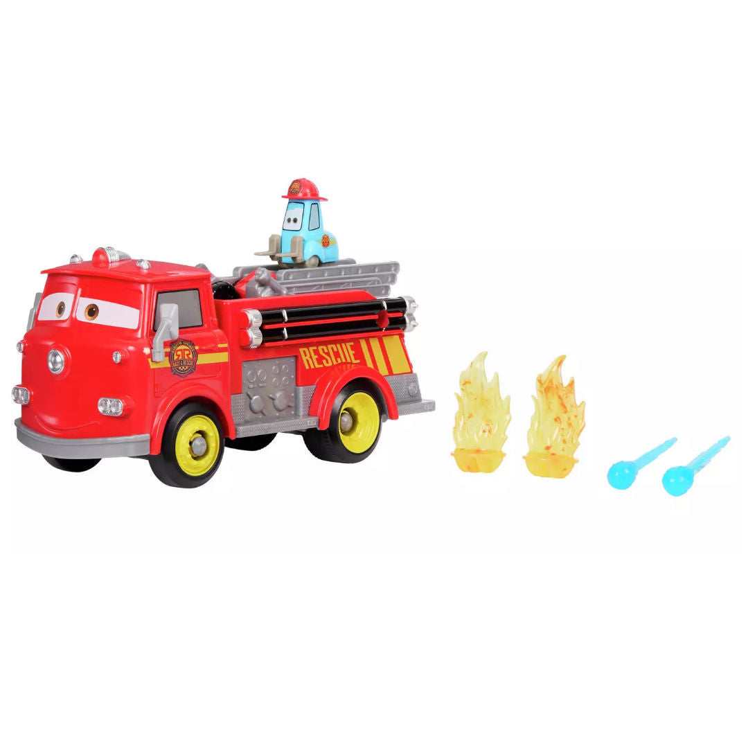 Disney Pixar Cars Radiator Springs Race & Rescue Fire Fighting Red & Guido Playset, 24.13x16cm, For Age 3+ Years